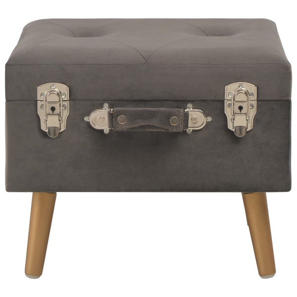 Hocker mit Stauraum 3er Set Grau Samt