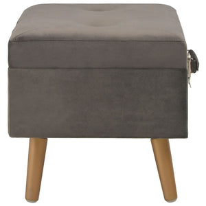 Hocker mit Stauraum 3er Set Grau Samt
