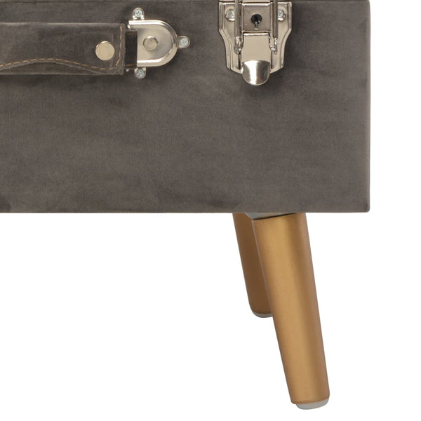 Hocker mit Stauraum 3er Set Grau Samt