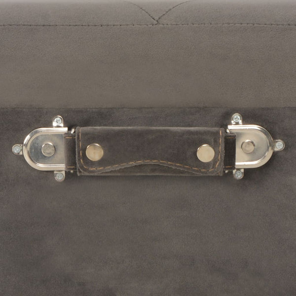 Hocker mit Stauraum 3er Set Grau Samt