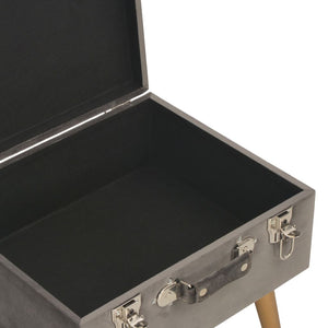 Hocker mit Stauraum 3er Set Grau Samt