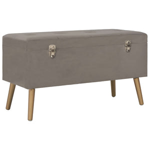 Hocker mit Stauraum 3er Set Grau Samt