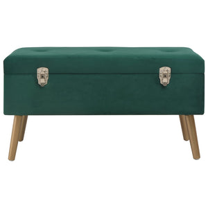 Grüne Samt Bank mit Staufach, 80 cm
