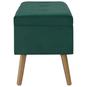 Grüne Samt Bank mit Staufach, 80 cm