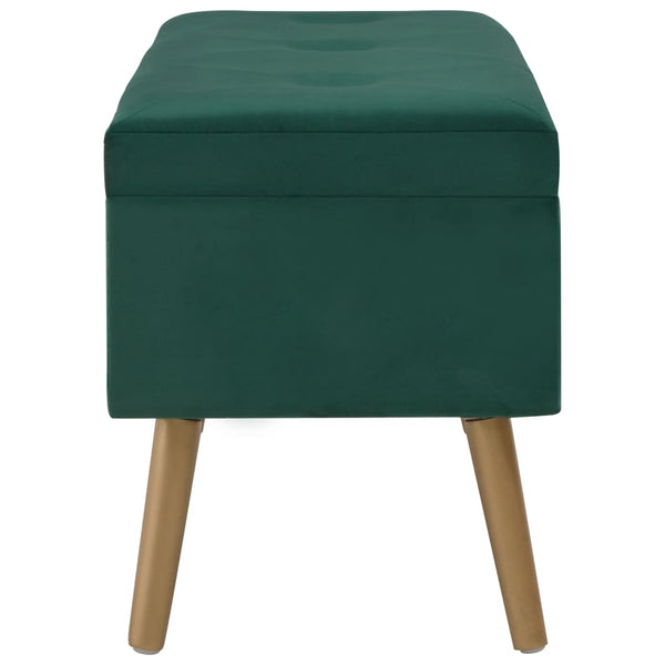 Grüne Samt Bank mit Staufach, 80 cm