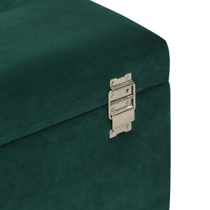 Grüne Samt Bank mit Staufach, 80 cm