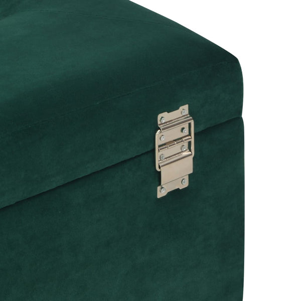 Grüne Samt Bank mit Staufach, 80 cm