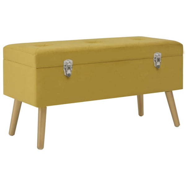 Bank Senfgelb Samt 80cm mit Stauraum