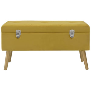 Bank Senfgelb Samt 80cm mit Stauraum