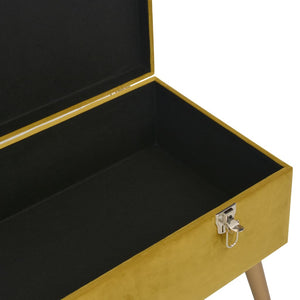 Bank Senfgelb Samt 80cm mit Stauraum
