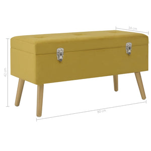 Bank Senfgelb Samt 80cm mit Stauraum