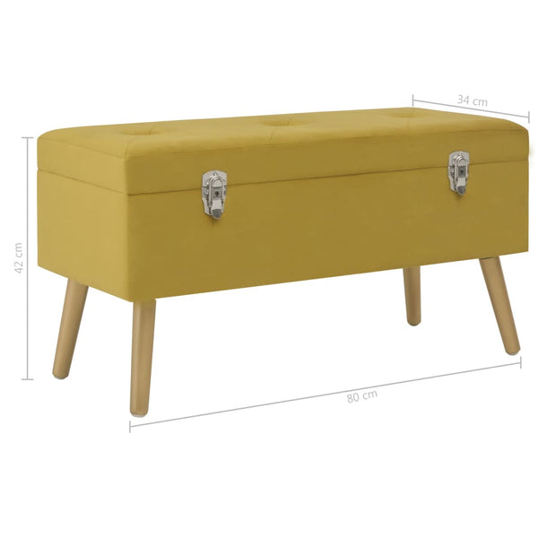 Bank Senfgelb Samt 80cm mit Stauraum