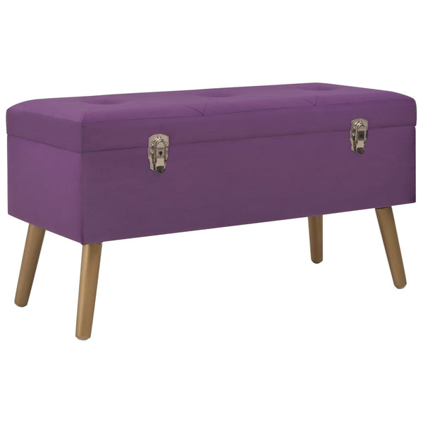 Lila Samt Bank mit Stauraum, 80 cm
