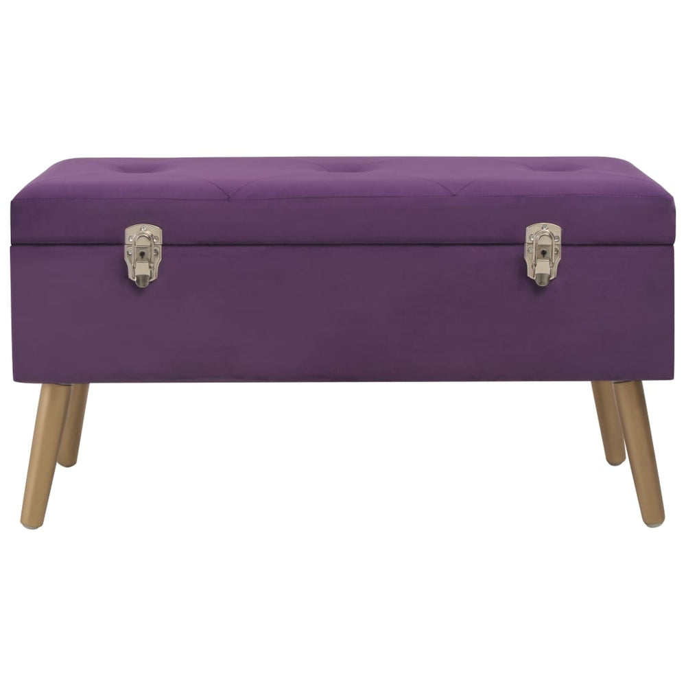 Lila Samt Bank mit Stauraum, 80 cm