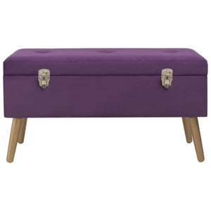 Lila Samt Bank mit Stauraum, 80 cm