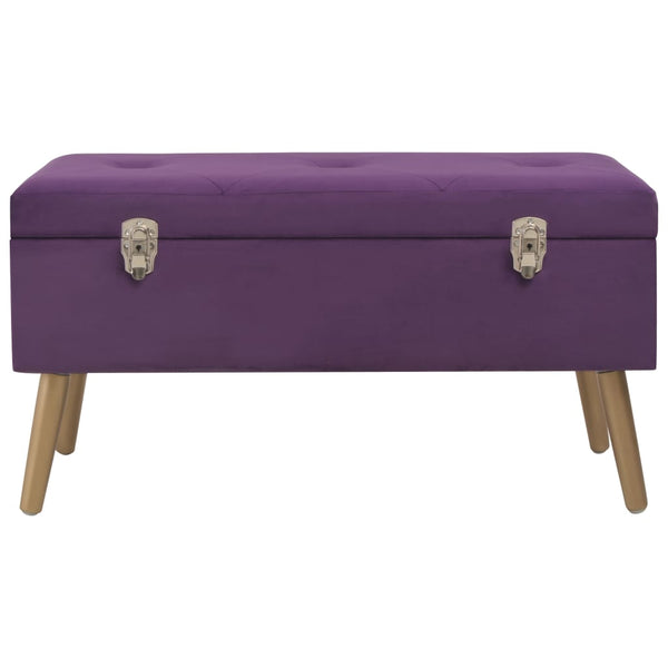 Lila Samt Bank mit Stauraum, 80 cm