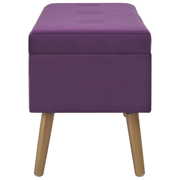 Lila Samt Bank mit Stauraum, 80 cm