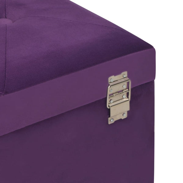 Lila Samt Bank mit Stauraum, 80 cm