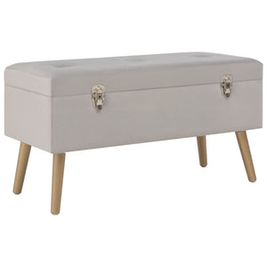 Graue Samt Bank mit Stauraum, 80 cm