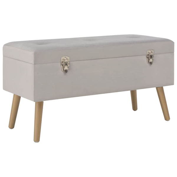 Graue Samt Bank mit Stauraum, 80 cm
