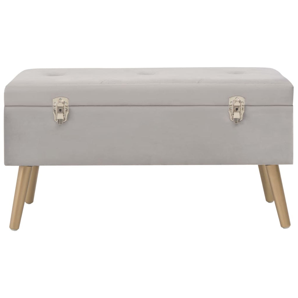 Graue Samt Bank mit Stauraum, 80 cm