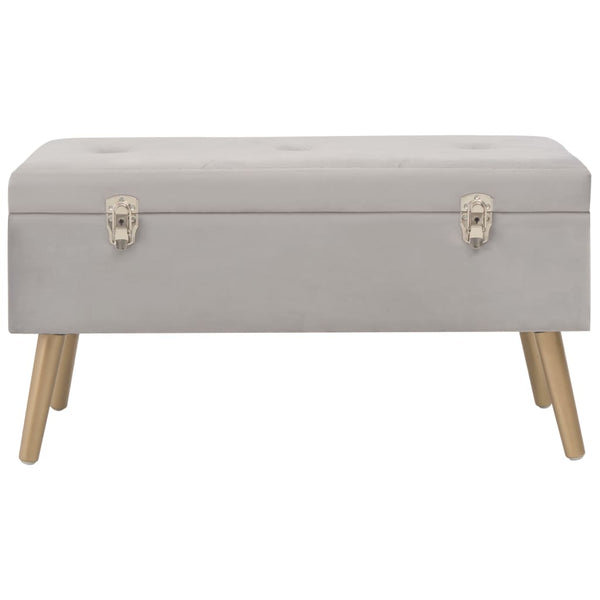 Graue Samt Bank mit Stauraum, 80 cm