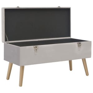 Graue Samt Bank mit Stauraum, 80 cm