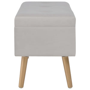 Graue Samt Bank mit Stauraum, 80 cm