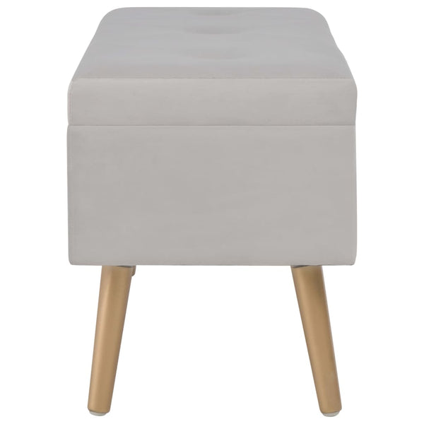 Graue Samt Bank mit Stauraum, 80 cm
