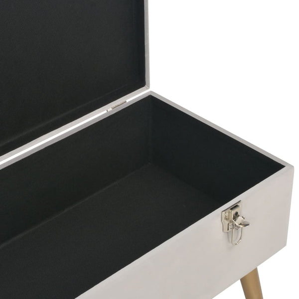 Graue Samt Bank mit Stauraum, 80 cm