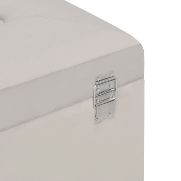 Graue Samt Bank mit Stauraum, 80 cm