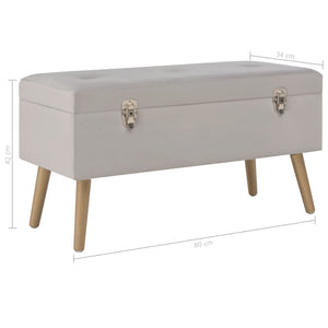 Graue Samt Bank mit Stauraum, 80 cm