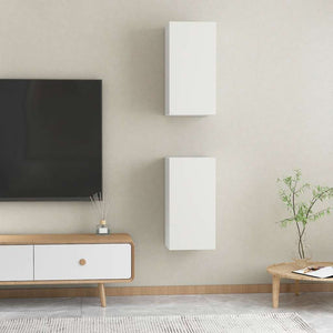 Weiße Hänge-TV-Schränke, 2er-Set