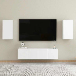 Weiße Hänge-TV-Schränke, 2er-Set