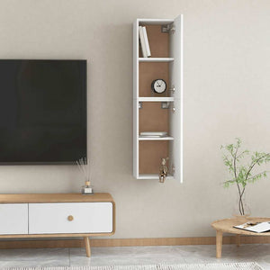Weiße Hänge-TV-Schränke, 2er-Set