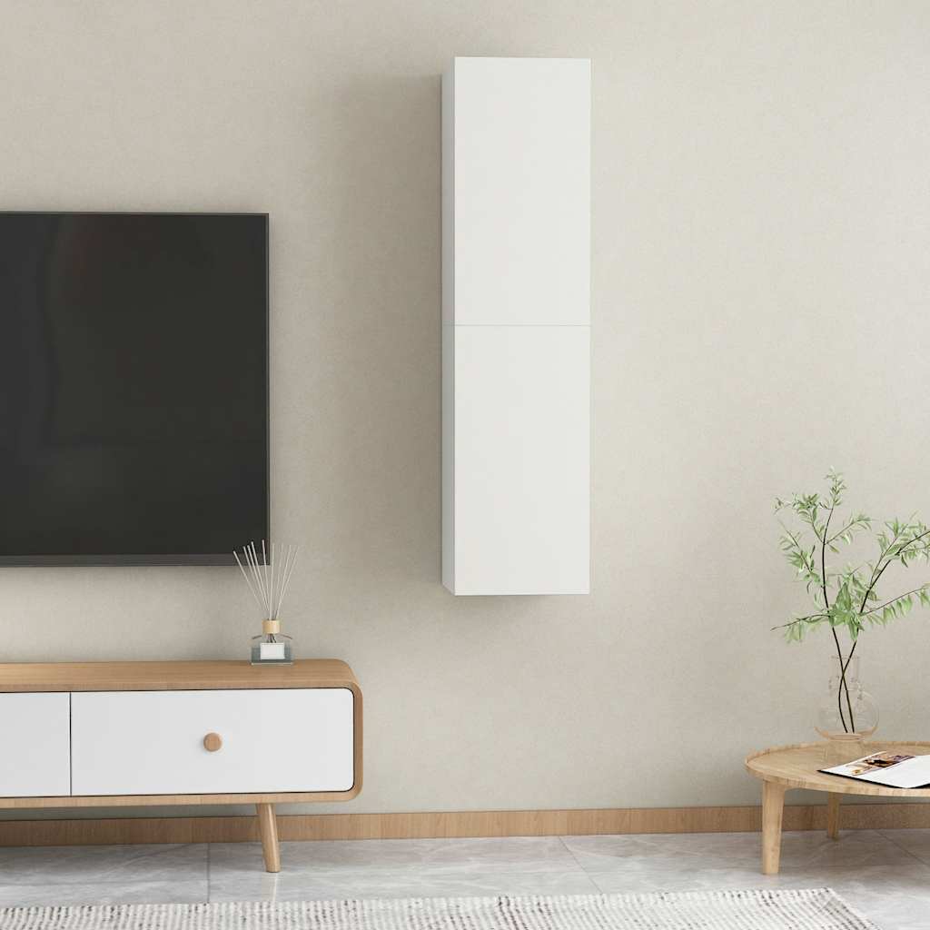 Weiße Hänge-TV-Schränke, 2er-Set