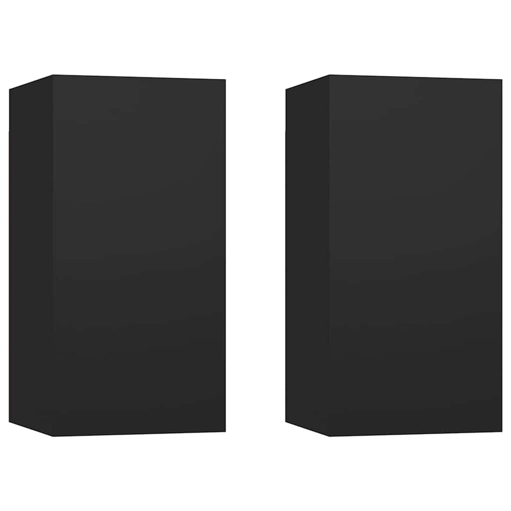 vidaXL Meubles TV 2 pcs Noir 30,5x30x60 cm Bois d'ingénierie