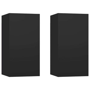 Schwarze TV-Schränke, 2er-Set