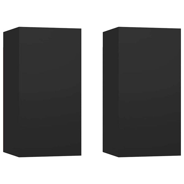 Schwarze TV-Schränke, 2er-Set