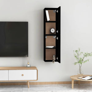 Schwarze TV-Schränke, 2er-Set