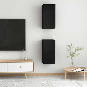 Schwarze TV-Schränke, 2er-Set