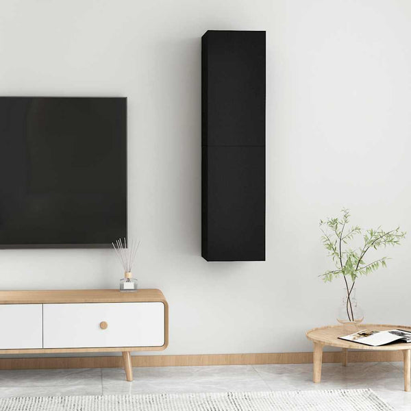 Schwarze TV-Schränke, 2er-Set