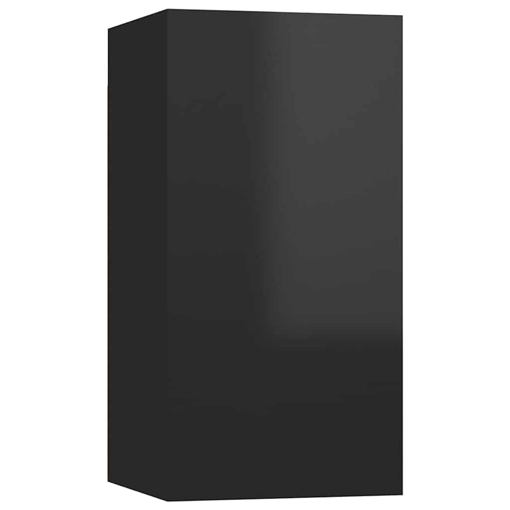 vidaXL Meuble TV Noir brillant 30,5x30x60 cm Bois d'ingénierie