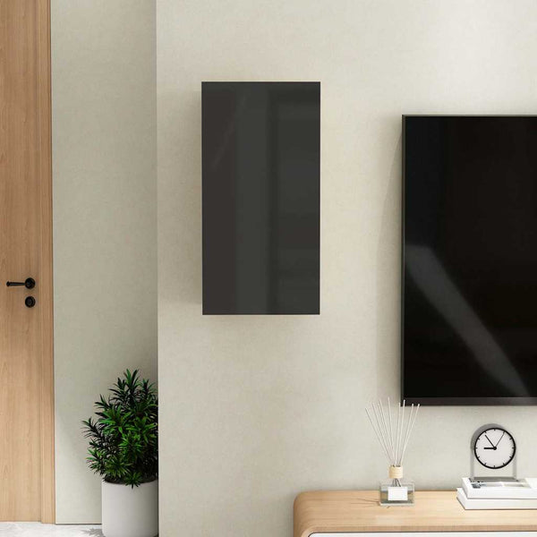 Hänge TV-Schrank, Hochglanz Schwarz, 30,5x30x60 cm