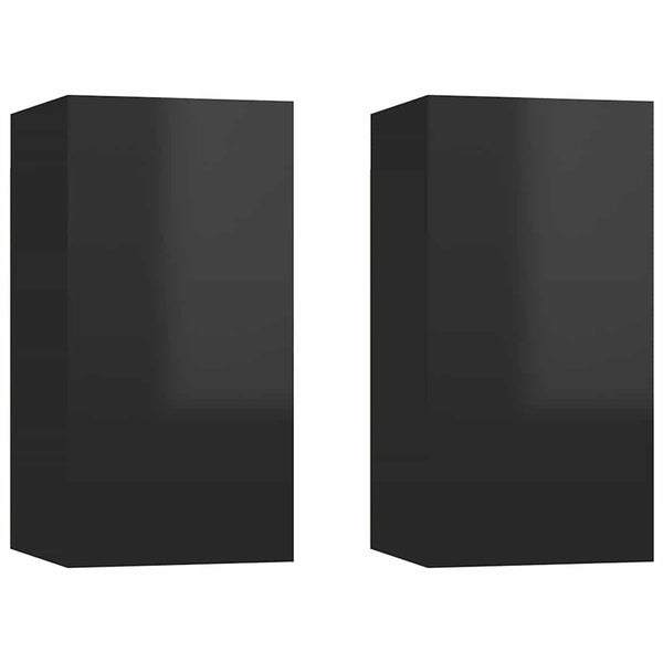 TV-Schränke, Hochglanz Schwarz, 2er-Set