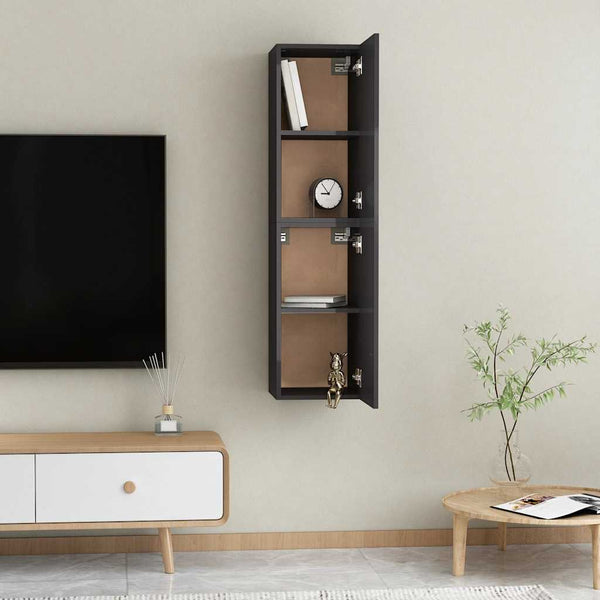 TV-Schränke, Hochglanz Schwarz, 2er-Set
