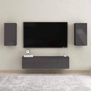 TV-Schränke, Hochglanz Schwarz, 2er-Set