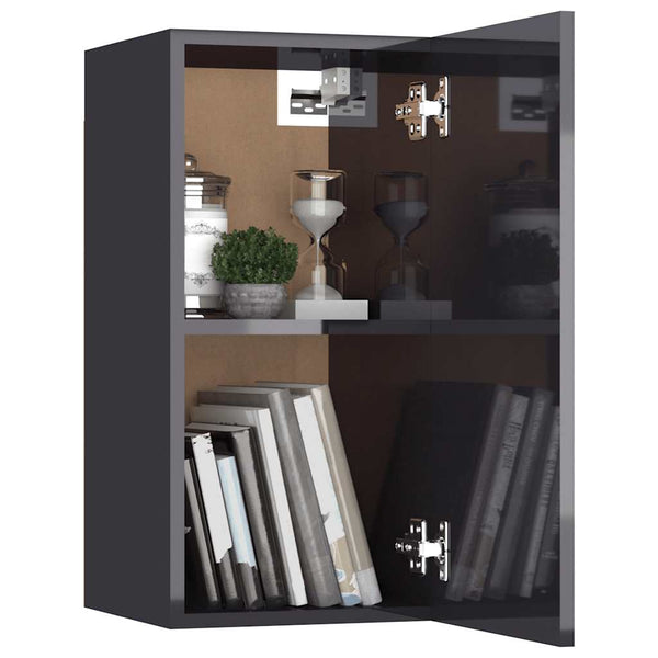 vidaXL Meubles TV 2 pcs Gris brillant 30,5x30x60 cm Bois d'ingénierie