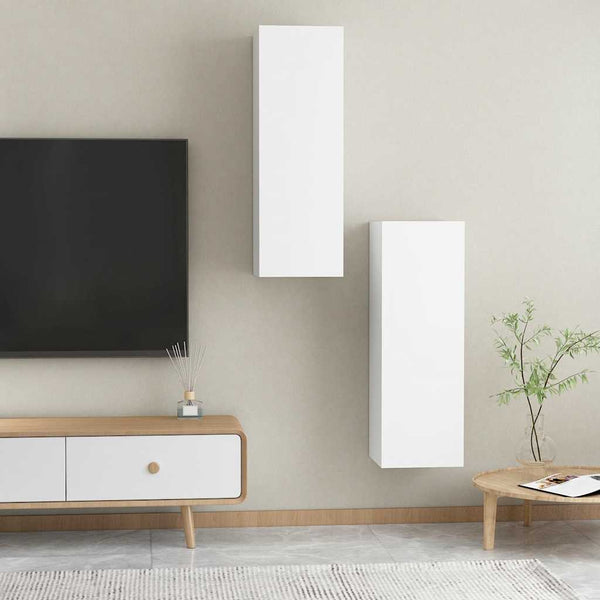 Weiße TV-Schränke, 2er-Set