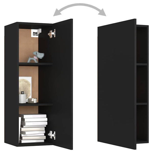 Schwarzer TV-Schrank Hängend, 90 cm